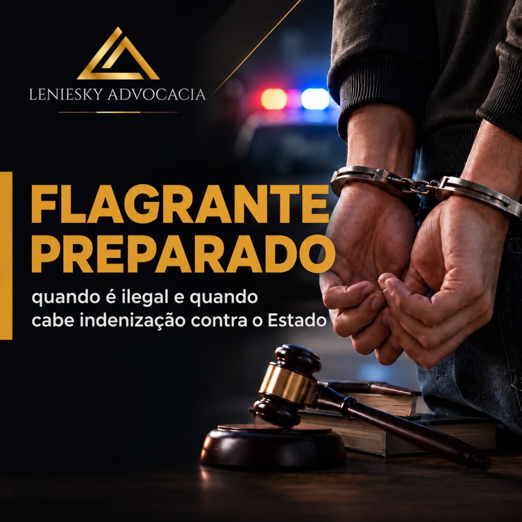 Além do flagrante preparado poder resultar no reconhecimento da nulidade da prisão, essa conduta também pode gerar o direito à indenização pelos prejuízos causados ao cidadão.